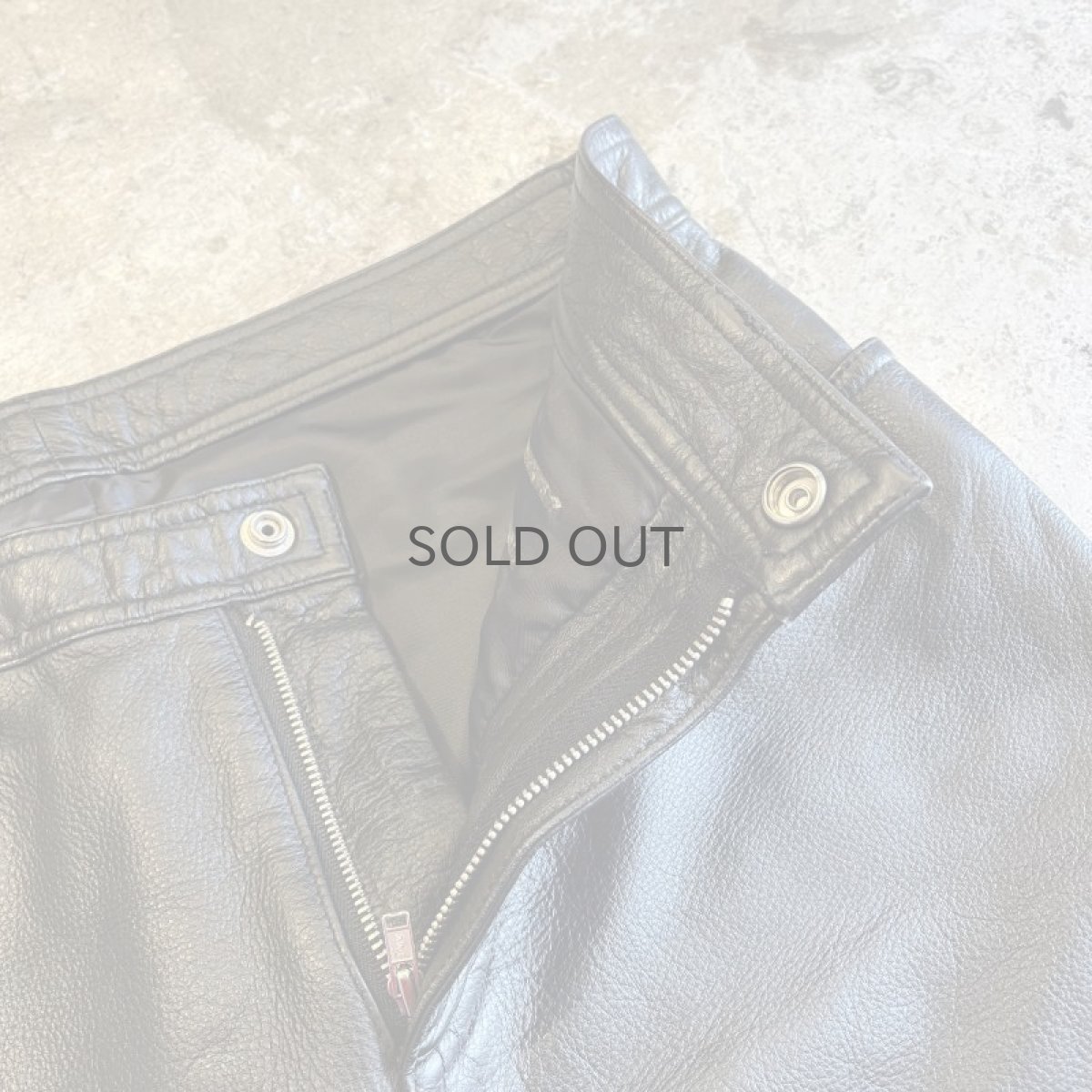 画像8: LEATHER BLACK COLOR DESIGN TAPERED PANTS / W29 (8)