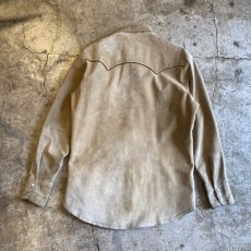 画像2: SUEDE LEATHER WESTERN DESIGN L/S SHIRT / Ladies L (2)