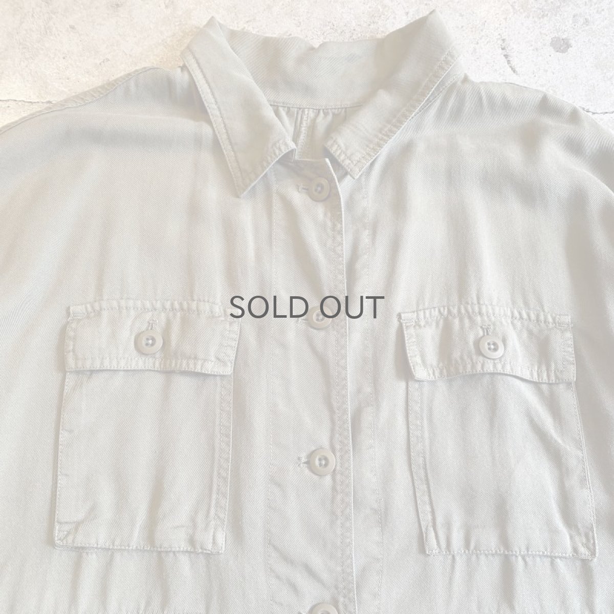 画像5: KHAKI COLOR 4POCKET DESIGN L/S SHIRT / Ladies L (5)