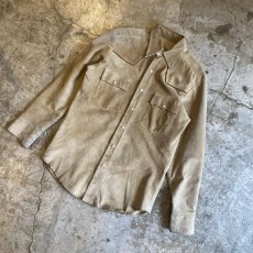 画像4: SUEDE LEATHER WESTERN DESIGN L/S SHIRT / Ladies L (4)