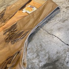 画像10: LEATHER FRINGE POINT CONCHO DESIGN VEST / Ladies M (10)