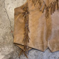 画像11: LEATHER FRINGE POINT CONCHO DESIGN VEST / Ladies M (11)