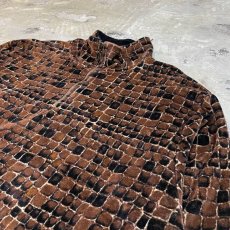 画像4: ALL OVER CROCODILE PATTERN HALF ZIP　L/S TOPS / Mens L (4)