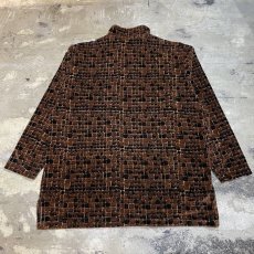 画像2: ALL OVER CROCODILE PATTERN HALF ZIP　L/S TOPS / Mens L (2)