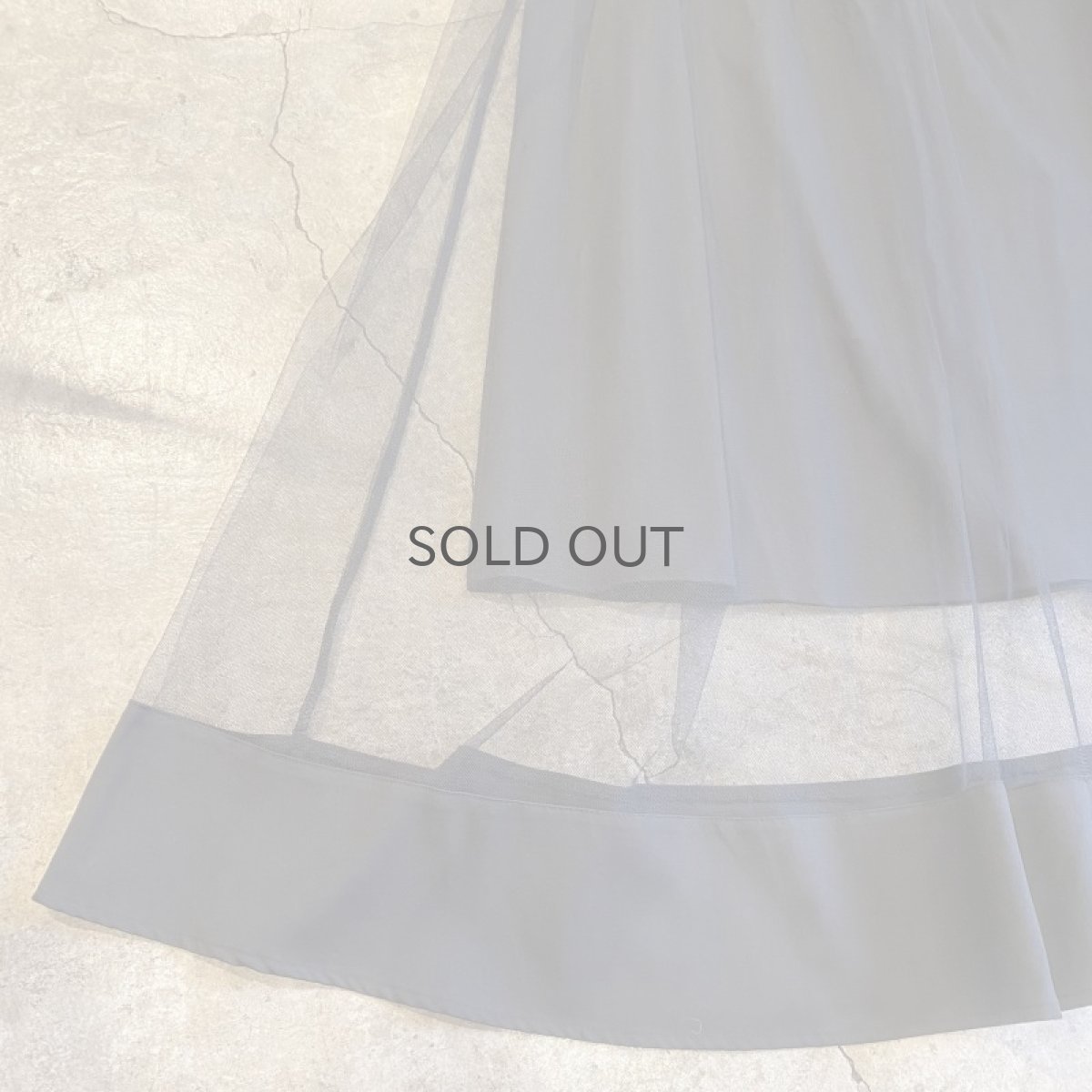 画像5: BLACK COLOR TULLE FLARE LAYERED DESIGN LONG SKIRT / W26~W34 (5)