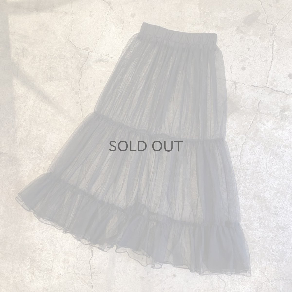 画像4: TIERED DESIGN SHEER TULLE LONG SKIRT / W24~W31 (4)