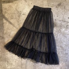 画像4: TIERED DESIGN SHEER TULLE LONG SKIRT / W24~W31 (4)