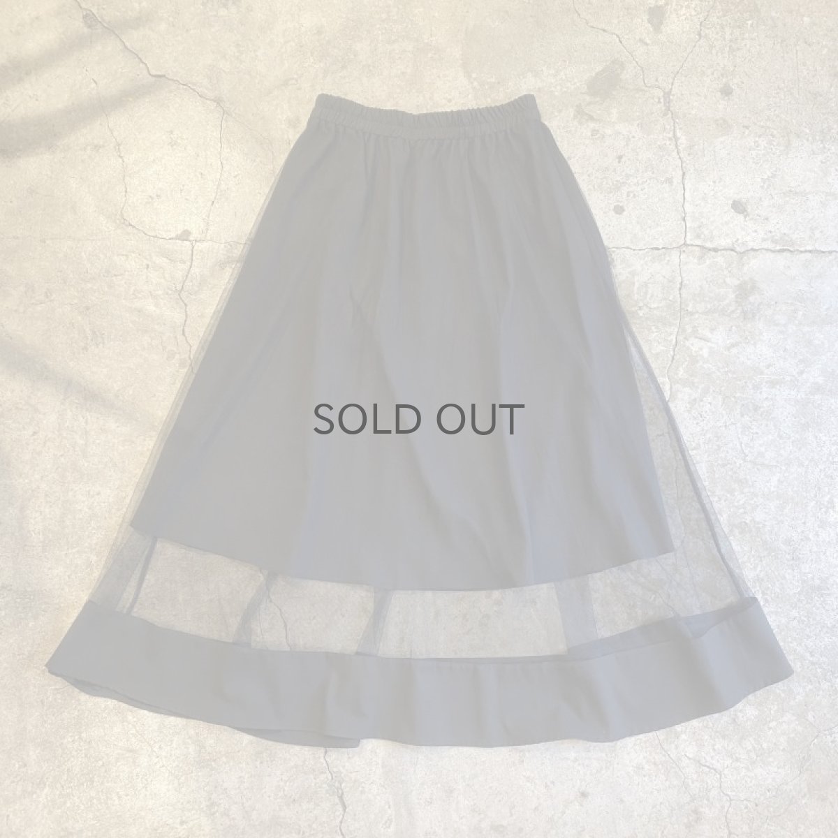 画像2: BLACK COLOR TULLE FLARE LAYERED DESIGN LONG SKIRT / W26~W34 (2)