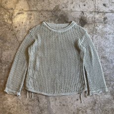 画像1: SIDE GATHER MESH DESIGN L/S TOPS / Ladies M (1)