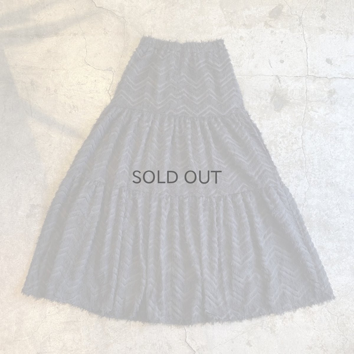 画像2: FEATHER FRINGE DESIGN TIERED LONG SKIRT / W25~W29 (2)