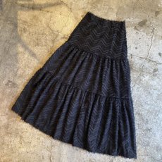 画像4: FEATHER FRINGE DESIGN TIERED LONG SKIRT / W25~W29 (4)