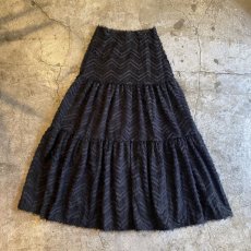 画像1: FEATHER FRINGE DESIGN TIERED LONG SKIRT / W25~W29 (1)