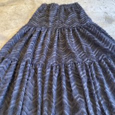 画像9: FEATHER FRINGE DESIGN TIERED LONG SKIRT / W25~W29 (9)