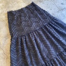 画像3: FEATHER FRINGE DESIGN TIERED LONG SKIRT / W25~W29 (3)