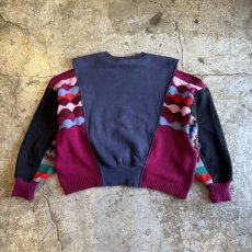 画像2: 【Wiz&Witch】"UNITED" MIX FABRIC SWEAT / OS (2)