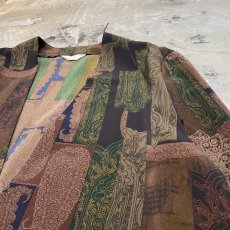 画像4: ALL OVER PAISLEY PATTERN NO COLLAR TAILORED JACKET / Mens L  (4)