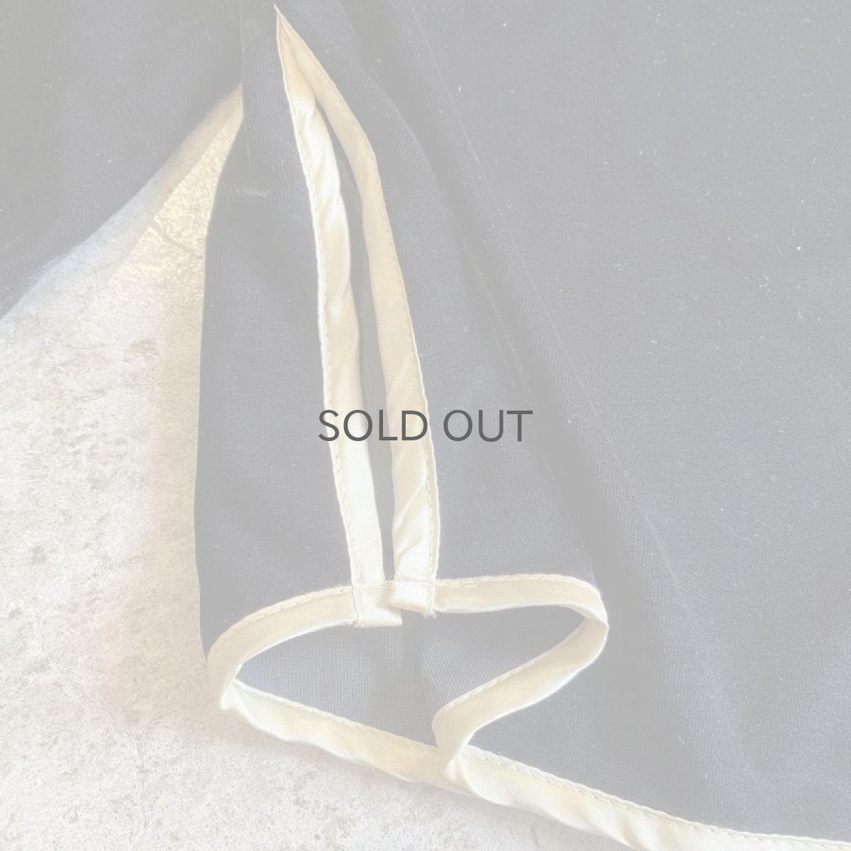 画像10: VELVET BLACK COLOR DESIGN CHINA L/S TOPS / Ladies L (10)