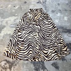 画像1: ALL OVER ZEBRA PATTERN OPEN COLLAR L/S SHIRT / Mens S(M) (1)