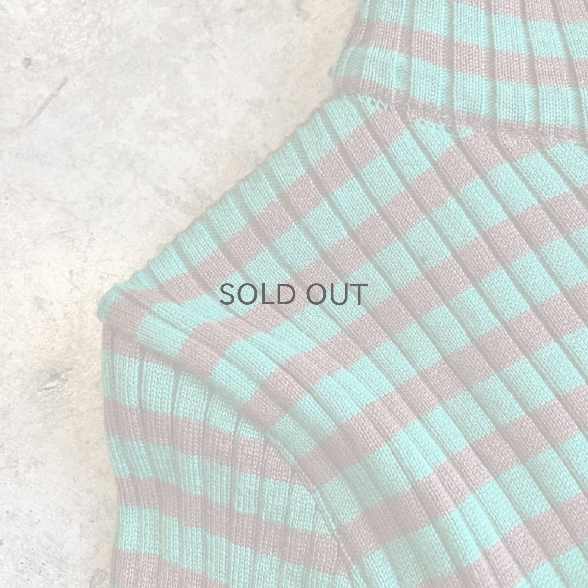 画像9: BORDER PATTERN HALF ZIP DESIGN COLOR RIB L/S TOPS /  Ladies S~M (9)