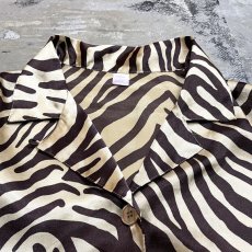 画像10: ALL OVER ZEBRA PATTERN OPEN COLLAR L/S SHIRT / Mens S(M) (10)