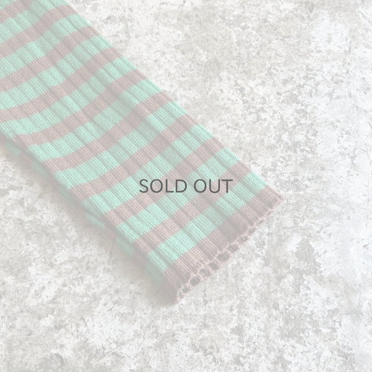 画像6: BORDER PATTERN HALF ZIP DESIGN COLOR RIB L/S TOPS /  Ladies S~M (6)