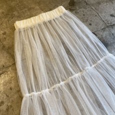 画像3: TIERED DESIGN WHITE COLOR SHEER TULLE LONG SKIRT / W25~W31 (3)