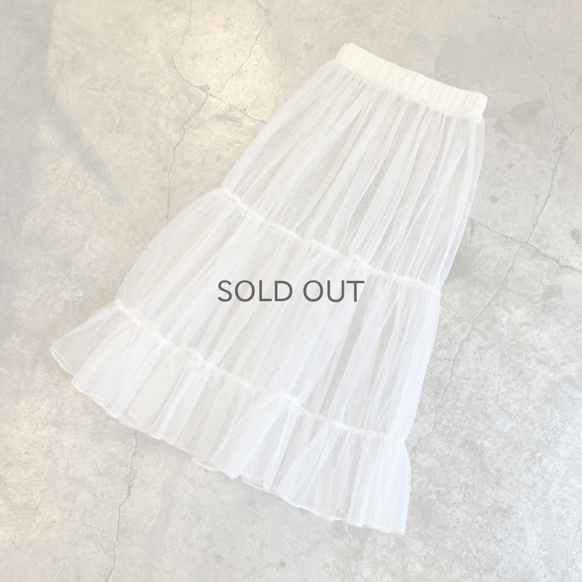 画像4: TIERED DESIGN WHITE COLOR SHEER TULLE LONG SKIRT / W25~W31 (4)