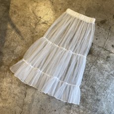 画像4: TIERED DESIGN WHITE COLOR SHEER TULLE LONG SKIRT / W25~W31 (4)