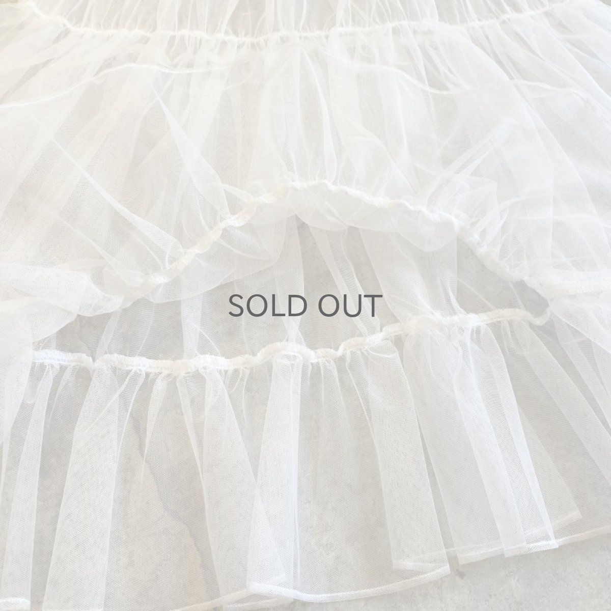 画像8: TIERED DESIGN WHITE COLOR SHEER TULLE LONG SKIRT / W25~W31 (8)