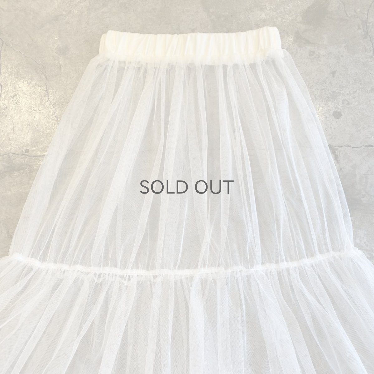 画像5: TIERED DESIGN WHITE COLOR SHEER TULLE LONG SKIRT / W25~W31 (5)