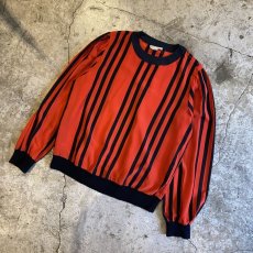 画像4: DESIGN COLOR STRIPE PATTERN L/S TOPS / Ladies M (4)