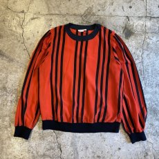 画像1: DESIGN COLOR STRIPE PATTERN L/S TOPS / Ladies M (1)