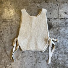 画像1: IVORY COLOR SIDE SLIT RIBBON DESIGN WOOL VEST / Ladies S (1)