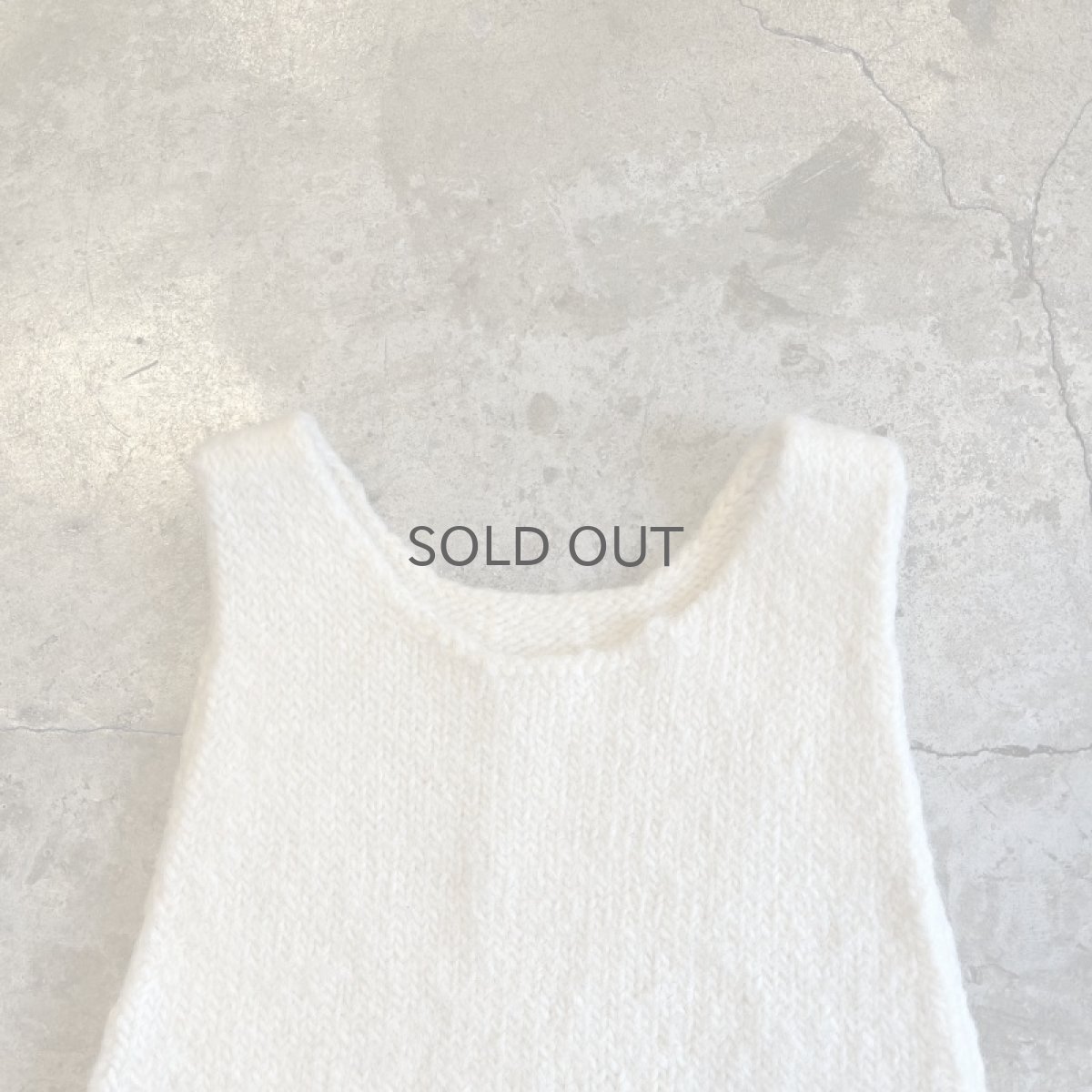画像7: IVORY COLOR SIDE SLIT RIBBON DESIGN WOOL VEST / Ladies S (7)