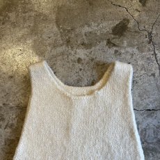 画像7: IVORY COLOR SIDE SLIT RIBBON DESIGN WOOL VEST / Ladies S (7)