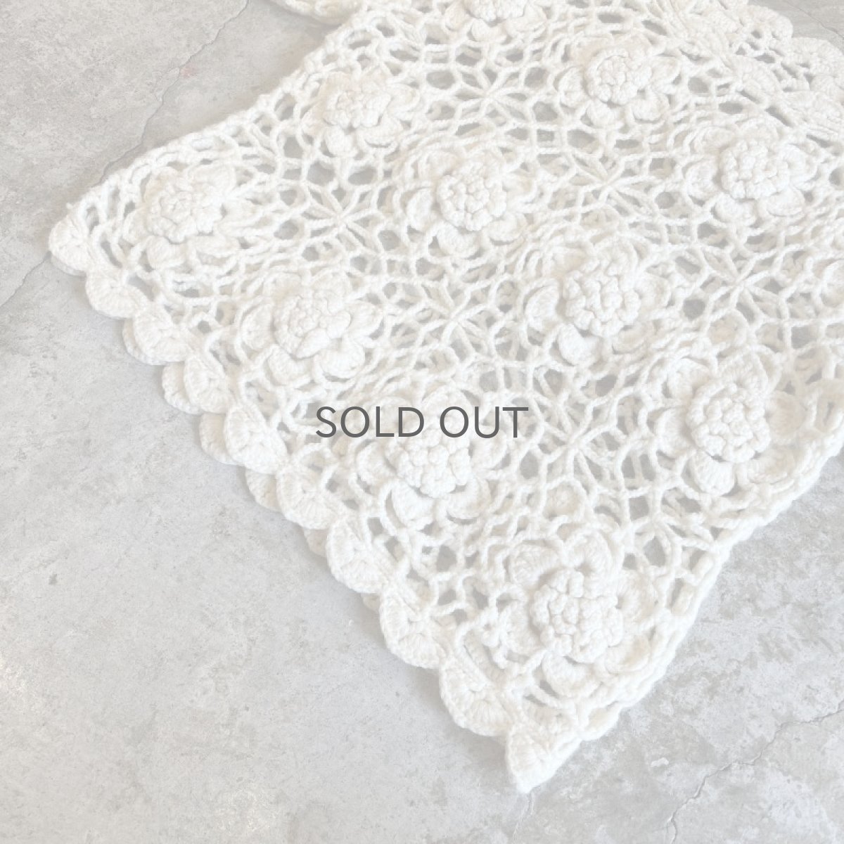 画像4: FLORAL EMBROIDERY DESIGN CROCHET KNIT L/S TOPS / Ladies M (4)