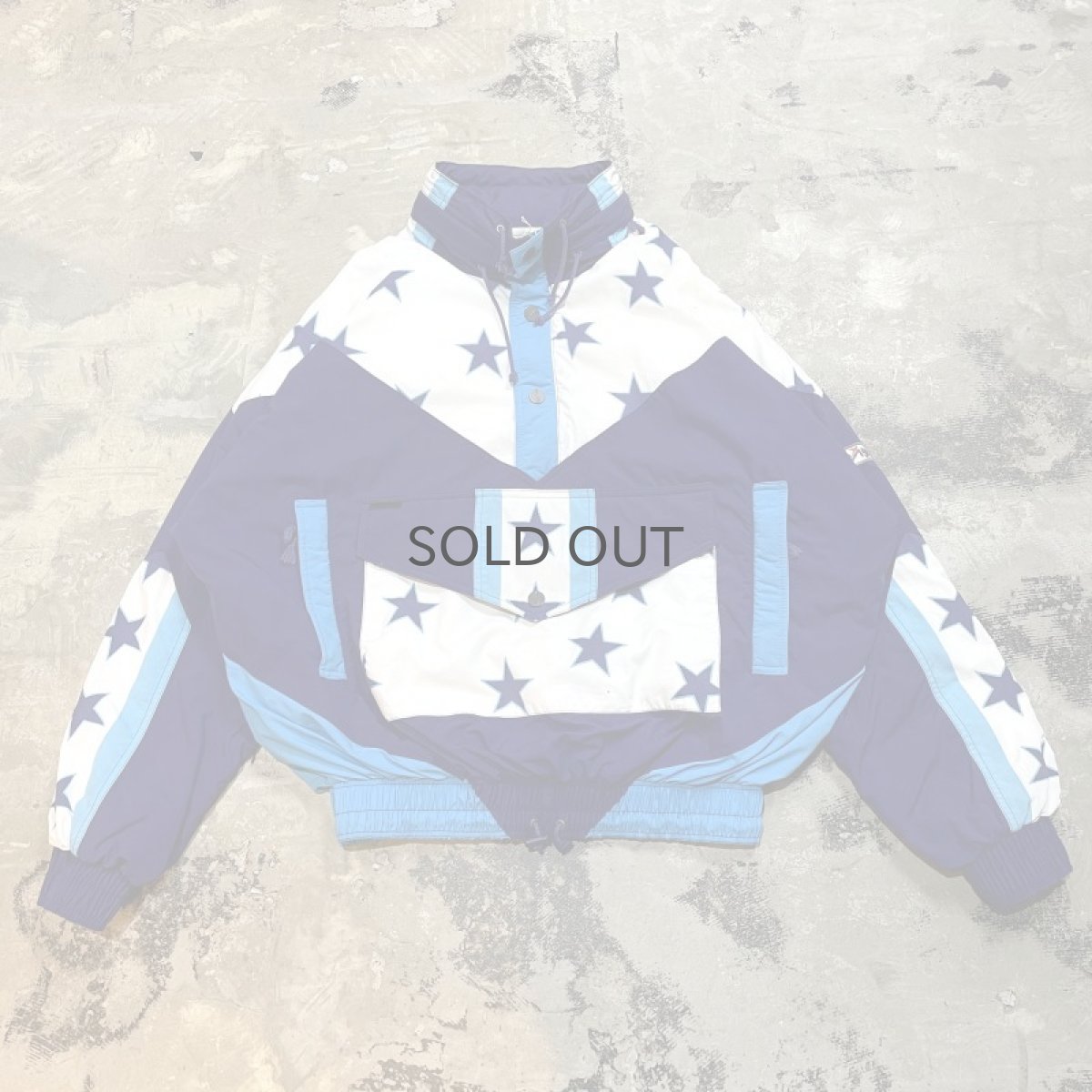 画像1: EURO ALL OVER STAR PATTERN HALF ZIP SKI JACKET / Mens M (1)