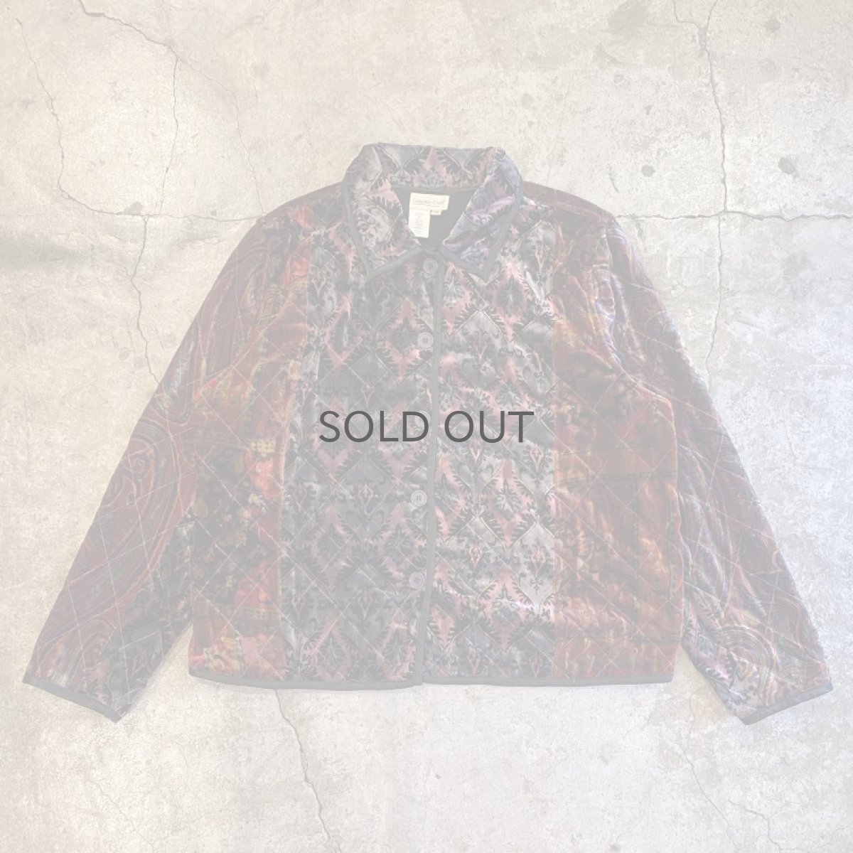 画像1: ALL OVER PATTERN DESIGN VELVET JACKET / Ladies PXL(M) (1)