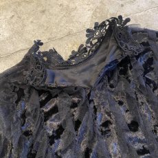 画像10: VELVET LACE DESIGN FRILL TULLE TOPS / Ladies M (10)