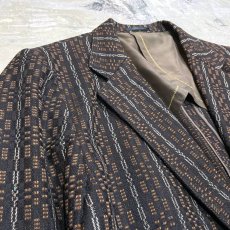 画像3: ALL OVER STRIPE PATTERN TAILORED JACKET / Mens L / MADE IN ENGLAND (3)