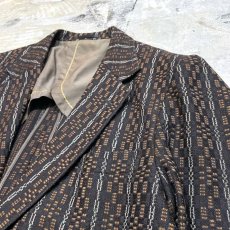 画像4: ALL OVER STRIPE PATTERN TAILORED JACKET / Mens L / MADE IN ENGLAND (4)