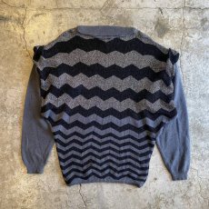 画像1: 【BALLY】GLITTER LAYERED DESIGN DOLMAN SLEEVE KNIT TOPS / Ladies M / MADE IN ITALY (1)