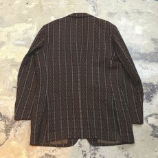 画像2: ALL OVER STRIPE PATTERN TAILORED JACKET / Mens L / MADE IN ENGLAND (2)