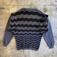 画像2: 【BALLY】GLITTER LAYERED DESIGN DOLMAN SLEEVE KNIT TOPS / Ladies M / MADE IN ITALY (2)