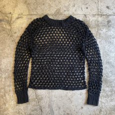 画像1: BLACK COLOR DESIGN MESH TOPS / Ladies L (1)