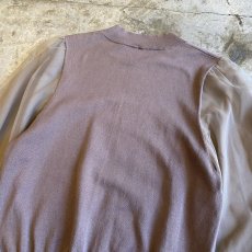 画像9: BEIGE COLOR VOLUME SLEEVE SHEER DESIGN KNIT TOPS / Ladies M (9)