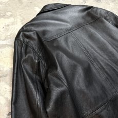 画像9: DOUBLE BREASTED LEATHER MIDDLE COAT / Mens L (9)