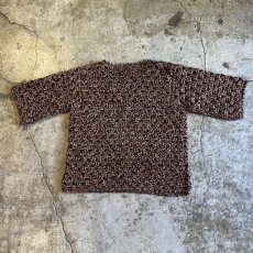 画像2: GLITTER MIX PATTERN COLOR CROCHET DESIGN S/S KNIT TOPS / Ladies M (2)