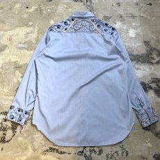 画像2: 70's FLORAL EMBROIDERY WESTERN L/S SHIRT / Mens XL (2)