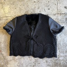 画像1: REAL FUR × CROCHET REVERSIBLE DESIGN S/S BOLERO / Ladies M (1)